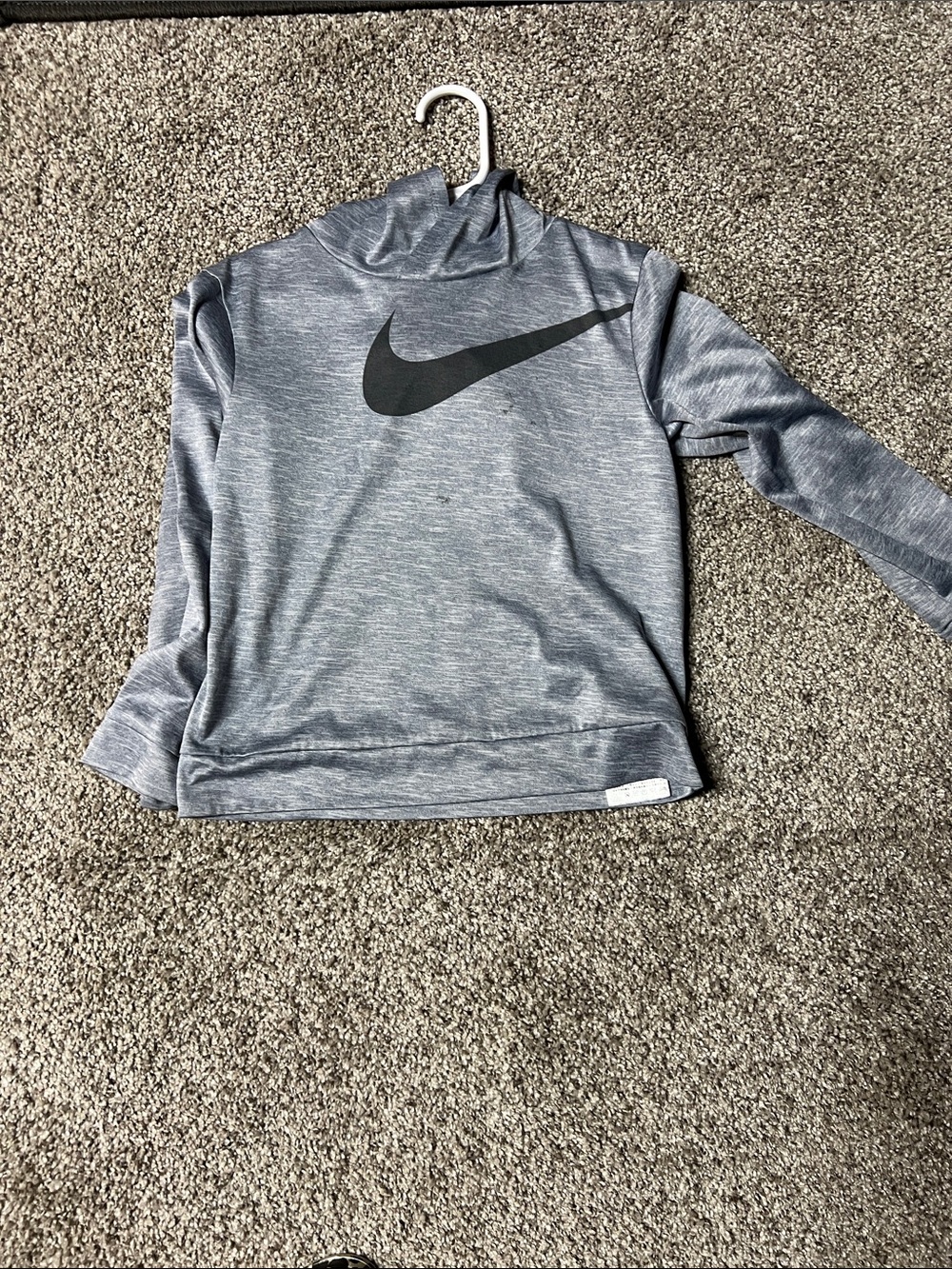 Nike Heather Gray Pullover with Black Swoosh